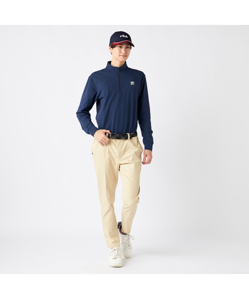 FILA GOLF（フィラゴルフ ）の「FILA GOLF フィラゴルフ ゴルフウェア  ワンポイント ロゴ 刺繍 ドライ UVカット ハーフZIP 長袖シャツ（Tシャツ/カットソー・メンズ・ネイビー/ホワイト/ブラック・M/3L/L/LL）」の21枚目の写真