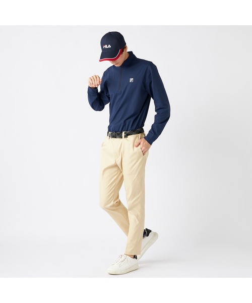 FILA GOLF（フィラゴルフ ）の「FILA GOLF フィラゴルフ ゴルフウェア  ワンポイント ロゴ 刺繍 ドライ UVカット ハーフZIP 長袖シャツ（Tシャツ/カットソー・メンズ・ネイビー/ホワイト/ブラック・M/3L/L/LL）」の22枚目の写真