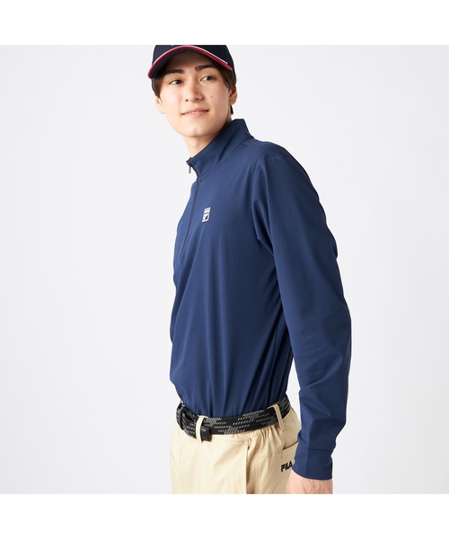 FILA GOLF（フィラゴルフ ）の「FILA GOLF フィラゴルフ ゴルフウェア  ワンポイント ロゴ 刺繍 ドライ UVカット ハーフZIP 長袖シャツ（Tシャツ/カットソー・メンズ・ネイビー/ホワイト/ブラック・M/3L/L/LL）」の19枚目の写真