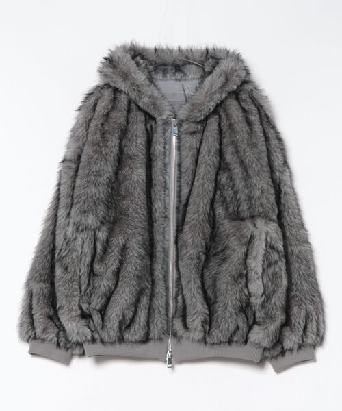 Chikashitsu +】oversized hooded fur blouson / 【チカシツプラス
