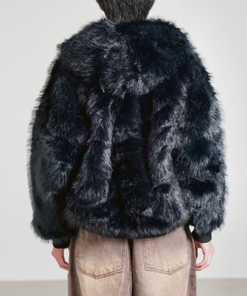 Chikashitsu +】oversized hooded fur blouson / 【チカシツプラス