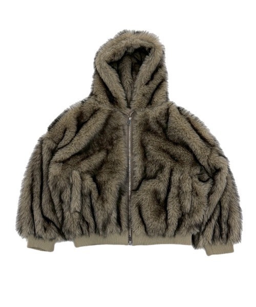 ジャケット・アウター Chikashitsu+oversized hooded fur blouson Chikashitsu +】oversized hooded fur blouson / 【チカシツプラス