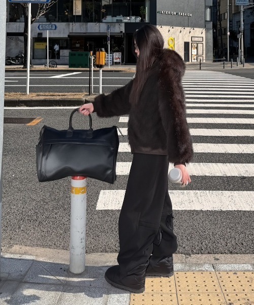 Chikashitsu +】oversized hooded fur blouson / 【チカシツプラス