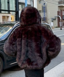 Never mind the XU / Chikashitsu+（ネバーマインド ザ エックスユー / チカシツプラス）の「【Chikashitsu +】oversized hooded fur blouson / 【チカシツプラス】オーバーサイズフーデッドファーブルゾン（ブルゾン）」