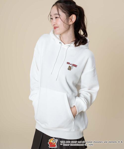 Tom&Jerry(トムアンドジェリー)の「∴WEGO/TOMandJERRYグラフィックプルパーカー(パーカー・メンズ・ホワイト/スミクロ・LARGE/MEDIUM)」の4枚目の写真