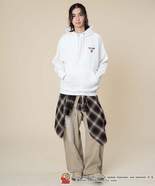 Tom&Jerry(トムアンドジェリー)の「∴WEGO/TOMandJERRYグラフィックプルパーカー(パーカー・メンズ・ホワイト/スミクロ・LARGE/MEDIUM)」の7枚目の写真