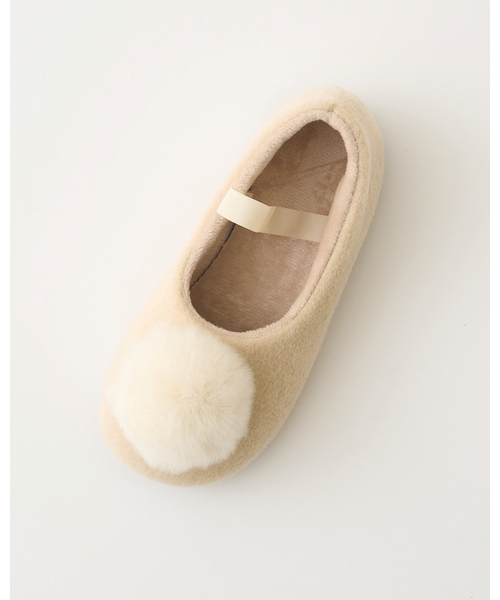 Lycee mine（リセマイン）の「ファー梵天付きバレエシューズ（バレエシューズ・キッズ・アイボリー/ブラック・L/SS/S/M）」の13枚目の写真