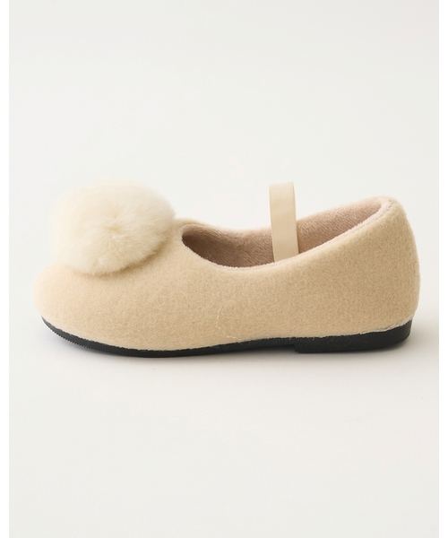 Lycee mine（リセマイン）の「ファー梵天付きバレエシューズ（バレエシューズ・キッズ・アイボリー/ブラック・L/SS/S/M）」の14枚目の写真