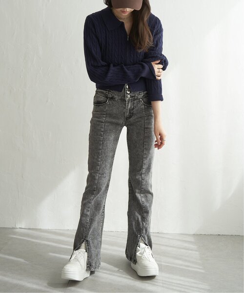 BEVERLY HILLS POLO CLUB（ビバリーヒルズポロクラブ）の「BEVERLY HILLS POLO CLUB ケーブル編みポロカーデ（カーディガン/ボレロ・レディース・ネイビー/レッド系/アイボリー・M）」の6枚目の写真