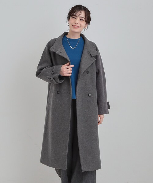 DRESKIP（ドレスキップ）の「【S-LL】大人のきれいめスタイルに ウール調スタンドロングコート（その他アウター・レディース・ベージュ/チャコールグレー/ブラック・03/02/01/04）」の21枚目の写真