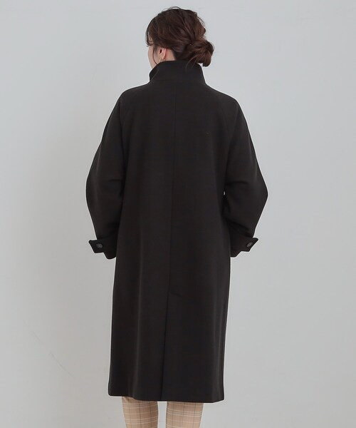 DRESKIP（ドレスキップ）の「【S-LL】大人のきれいめスタイルに ウール調スタンドロングコート（その他アウター・レディース・ベージュ/チャコールグレー/ブラック・03/02/01/04）」の19枚目の写真