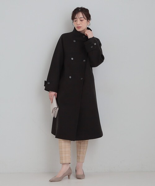 DRESKIP（ドレスキップ）の「【S-LL】大人のきれいめスタイルに ウール調スタンドロングコート（その他アウター・レディース・ベージュ/チャコールグレー/ブラック・03/02/01/04）」の20枚目の写真