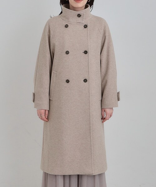 DRESKIP（ドレスキップ）の「【S-LL】大人のきれいめスタイルに ウール調スタンドロングコート（その他アウター・レディース・ベージュ/チャコールグレー/ブラック・03/02/01/04）」の22枚目の写真