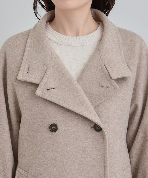 DRESKIP（ドレスキップ）の「【S-LL】大人のきれいめスタイルに ウール調スタンドロングコート（その他アウター・レディース・ベージュ/チャコールグレー/ブラック・03/02/01/04）」の16枚目の写真