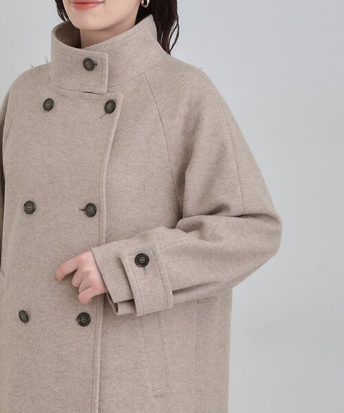 DRESKIP（ドレスキップ）の「【S-LL】大人のきれいめスタイルに ウール調スタンドロングコート（その他アウター・レディース・ベージュ/チャコールグレー/ブラック・03/02/01/04）」の15枚目の写真