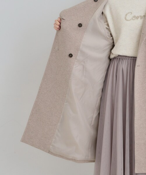 DRESKIP（ドレスキップ）の「【S-LL】大人のきれいめスタイルに ウール調スタンドロングコート（その他アウター・レディース・ベージュ/チャコールグレー/ブラック・03/02/01/04）」の11枚目の写真