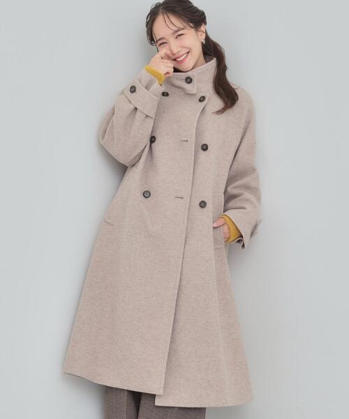 DRESKIP（ドレスキップ）の「【S-LL】大人のきれいめスタイルに ウール調スタンドロングコート（その他アウター・レディース・ベージュ/チャコールグレー/ブラック・03/02/01/04）」の10枚目の写真