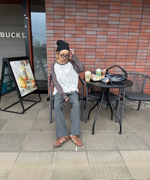 INTERPLAY（インタープレイ）の「【INTERPLAY x AYA】Loose Raglan Tee（Tシャツ/カットソー・レディース・グレー/アイボリー/ホワイト・FREE）」の5枚目の写真