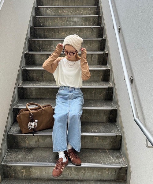 INTERPLAY（インタープレイ）の「【INTERPLAY x AYA】Loose Raglan Tee（Tシャツ/カットソー・レディース・グレー/アイボリー/ホワイト・FREE）」の9枚目の写真