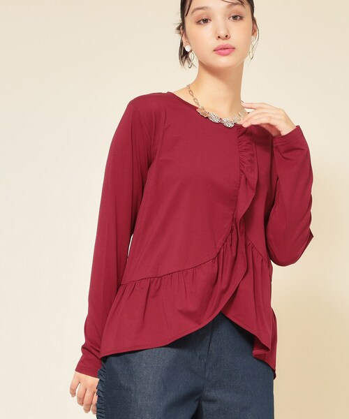 Sunauna（スーナウーナ）の「【フリルペプラム】チュニックカットソー（Tシャツ/カットソー・レディース・ボルドー/グレー/ブラック・38）」の15枚目の写真