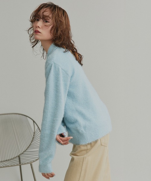 ad thie(アドティエ)の「シャギーニット ポロカーディガン(カーディガン/ボレロ・レディース・オフホワイト/ライトブルー/ブラック・FREE)」の14枚目の写真