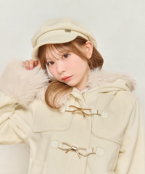 apres jour（アプレジュール）の「【apres jour×ARIAZ】チャームタグ付きキャスケット（キャスケット・レディース・ブラック/オフホワイト・FREE）」の3枚目の写真