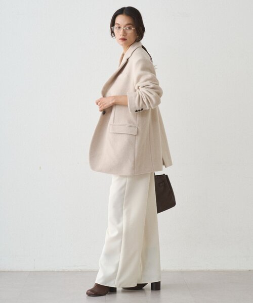 LOUNGEDRESS（ラウンジドレス）の「シャギージャケットコート（その他アウター・レディース・アイボリー/チャコールグレー・FREE）」の13枚目の写真