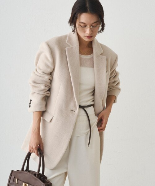 LOUNGEDRESS（ラウンジドレス）の「シャギージャケットコート（その他アウター・レディース・アイボリー/チャコールグレー・FREE）」の17枚目の写真