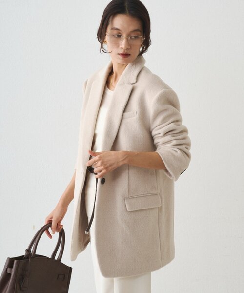 LOUNGEDRESS（ラウンジドレス）の「シャギージャケットコート（その他アウター・レディース・アイボリー/チャコールグレー・FREE）」の18枚目の写真