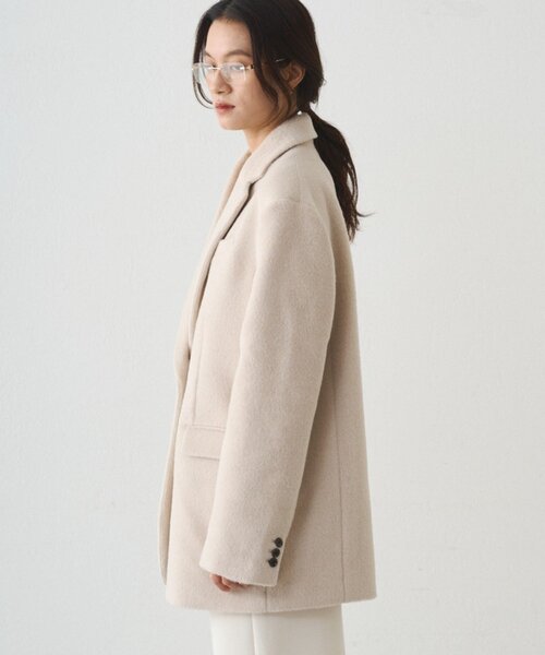 LOUNGEDRESS（ラウンジドレス）の「シャギージャケットコート（その他アウター・レディース・アイボリー/チャコールグレー・FREE）」の22枚目の写真