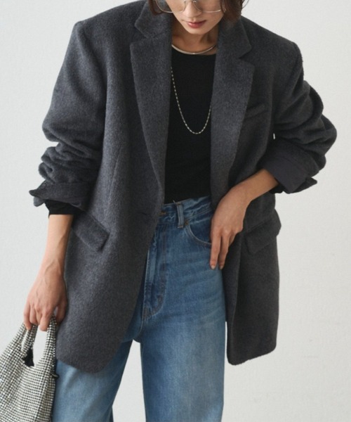 シャギージャケットコート（その他アウター）｜LOUNGEDRESS（ラウンジ