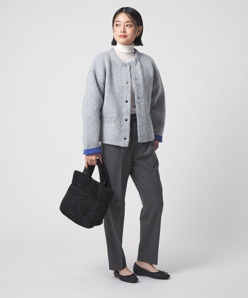 A DAY IN THE LIFE UNITED ARROWS(アデイインザライフユナイテッドアローズ)の「裏起毛 タックイージー テーパードパンツ ‐ウォッシャブル‐<A DAY IN THE LIFE>(スラックス・レディース・ナチュラル/ダークグレー/その他2/ネイビー・M/S)」の14枚目の写真