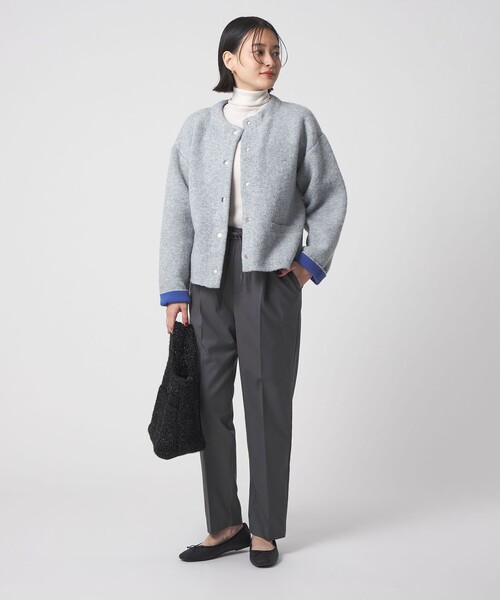 A DAY IN THE LIFE UNITED ARROWS(アデイインザライフユナイテッドアローズ)の「裏起毛 タックイージー テーパードパンツ ‐ウォッシャブル‐<A DAY IN THE LIFE>(スラックス・レディース・ナチュラル/ダークグレー/その他2/ネイビー・M/S)」の15枚目の写真