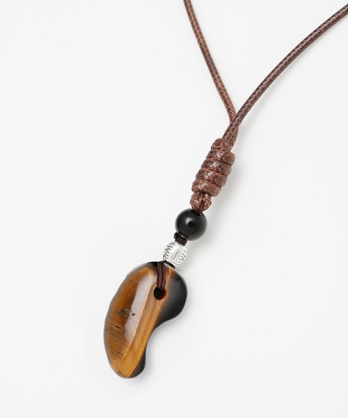 チャイハネ（チャイハネ）の「【チャイハネ】勾玉メンズネックレス（ネックレス・メンズ・ブラウン/ブルー/ターコイズブルー・FREE）」の2枚目の写真