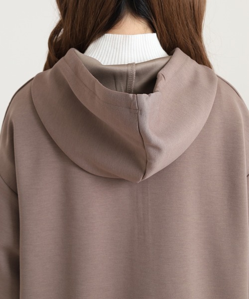 OMNES（オムネス）の「ソフトダンボールニットジップパーカー（パーカー・レディース・アイボリー/ピンク/チャコール/モカ/グレー・L/M）」の20枚目の写真