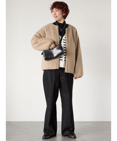 Lugnoncure(ルノンキュール)の「無地/柄アソートVネックカーディガン(カーディガン/ボレロ・レディース・オフホワイト/グレー/チャコールグレー/パープル・F)」の14枚目の写真