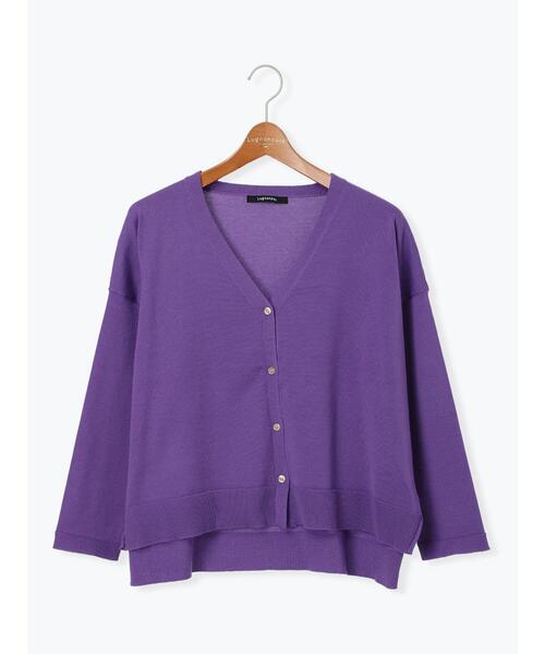 Lugnoncure(ルノンキュール)の「無地/柄アソートVネックカーディガン(カーディガン/ボレロ・レディース・オフホワイト/グレー/チャコールグレー/パープル・F)」の18枚目の写真