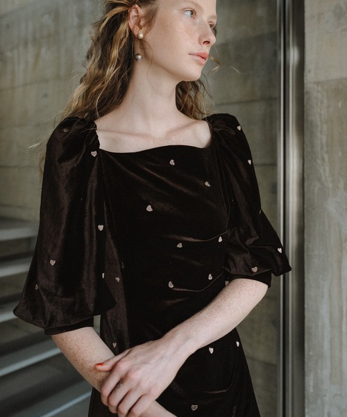 Sweetheart velour dress（ドレス）｜et.UNiVER（エトユニベール）の