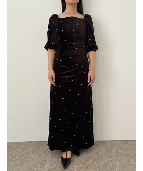 Sweetheart velour dress（ドレス）｜et.UNiVER（エトユニベール）の