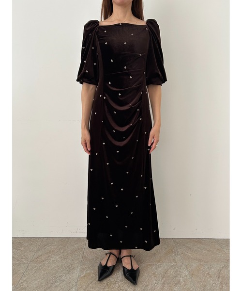 Sweetheart velour dress（ドレス）｜et.UNiVER（エトユニベール）の