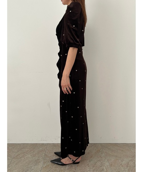 et.UNiVER スウィートハートベロアドレス Sweetheart velour dress（ドレス）｜et.UNiVER（エトユニベール）の