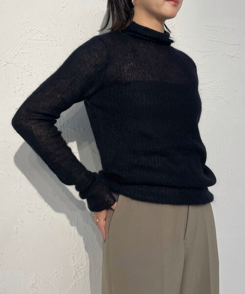 IENA LA BOUCLE(イエナラブークル)の「IENA LA BOUCLE MohairMixTURTLE(ニット/セーター・レディース・ブラック/チャコールグレー/パープル・FREE)」の22枚目の写真