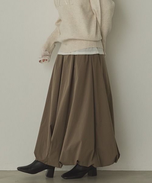 hunch(ハンチ)の「ポリエステルブロード バルーンスカート(スカート・レディース・ブラック/カーキ/オフホワイト・FREE)」の18枚目の写真