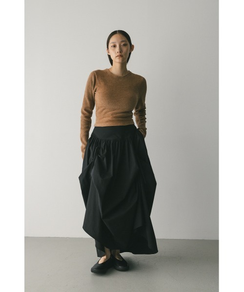 STYLEMIXER(スタイルミキサー)の「バックオープンベロアショートニット(ニット/セーター・レディース・ブラック/キャメル/ネイビー・FREE)」の12枚目の写真