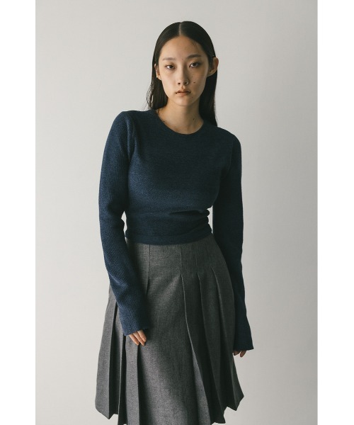 STYLEMIXER(スタイルミキサー)の「バックオープンベロアショートニット(ニット/セーター・レディース・ブラック/キャメル/ネイビー・FREE)」の21枚目の写真