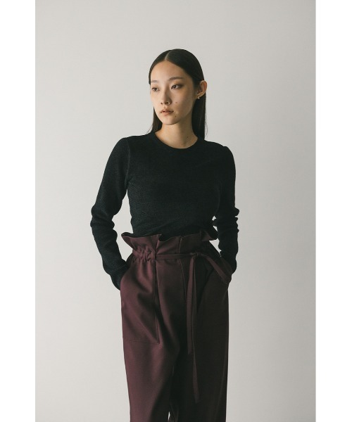 STYLEMIXER(スタイルミキサー)の「バックオープンベロアショートニット(ニット/セーター・レディース・ブラック/キャメル/ネイビー・FREE)」の6枚目の写真
