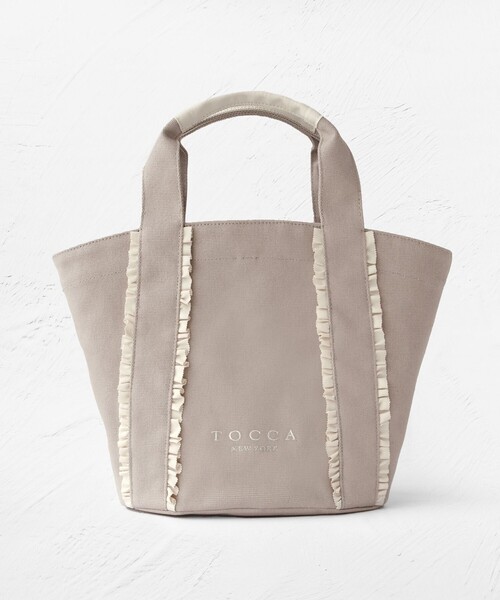 TOCCA(トッカ)の「TRILL TRIM CANVASTOTE キャンバストートバッグ(トートバッグ・レディース・ベージュ系/ブラック系/ブラック系5/アイボリー系・F)」の3枚目の写真