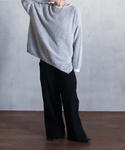 ストレッチコーデュロイワイドパンツ