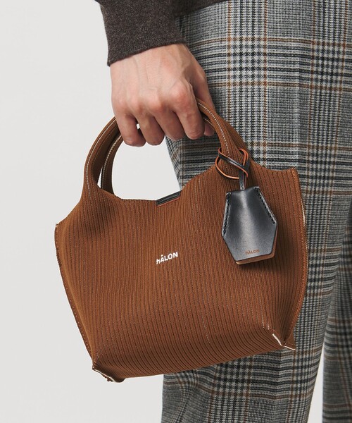 hALON（アーロン）の「＜hALON＞ストライプ ニット トートバッグS（トートバッグ・メンズ・ブラック/ブラウン系/ナチュラル/ダークグリーン・FREE）」の11枚目の写真