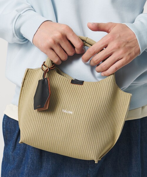 hALON（アーロン）の「＜hALON＞ストライプ ニット トートバッグS（トートバッグ・メンズ・ブラック/ブラウン系/ナチュラル/ダークグリーン・FREE）」の7枚目の写真